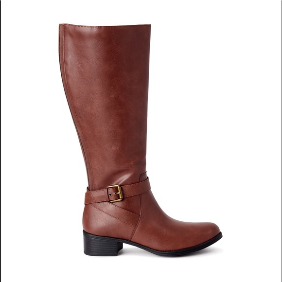 Time and Tru Women’s Memory Foam Riding Boot Brown - Picture 2 of 7